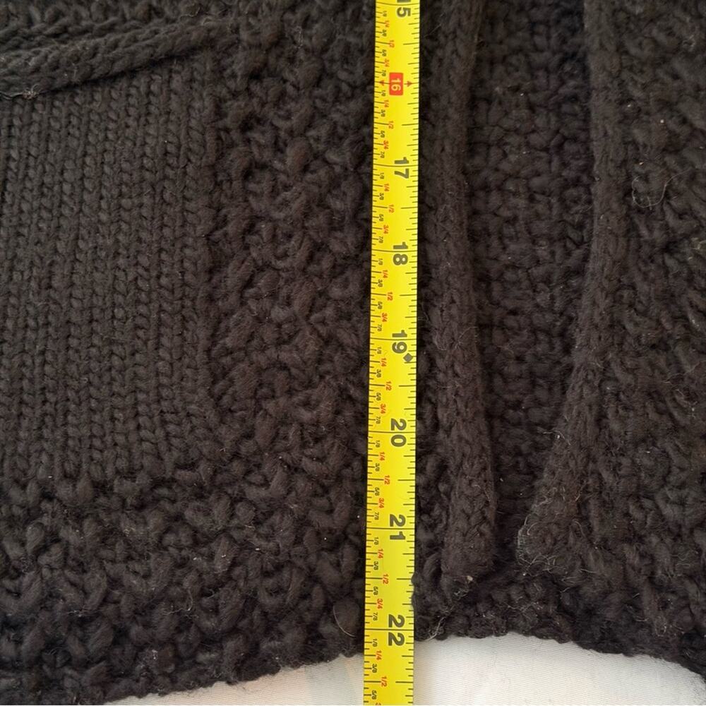 Vince Camuto Chunky Knit Open Front Cardigan Sweater Black Pockets NWT Size L - Picture 8 of 8